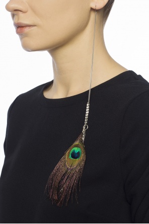 Peacock feather silver earrings, zdjęcie 2 Peacock feather silver earrings od Ann Demeulemeester
